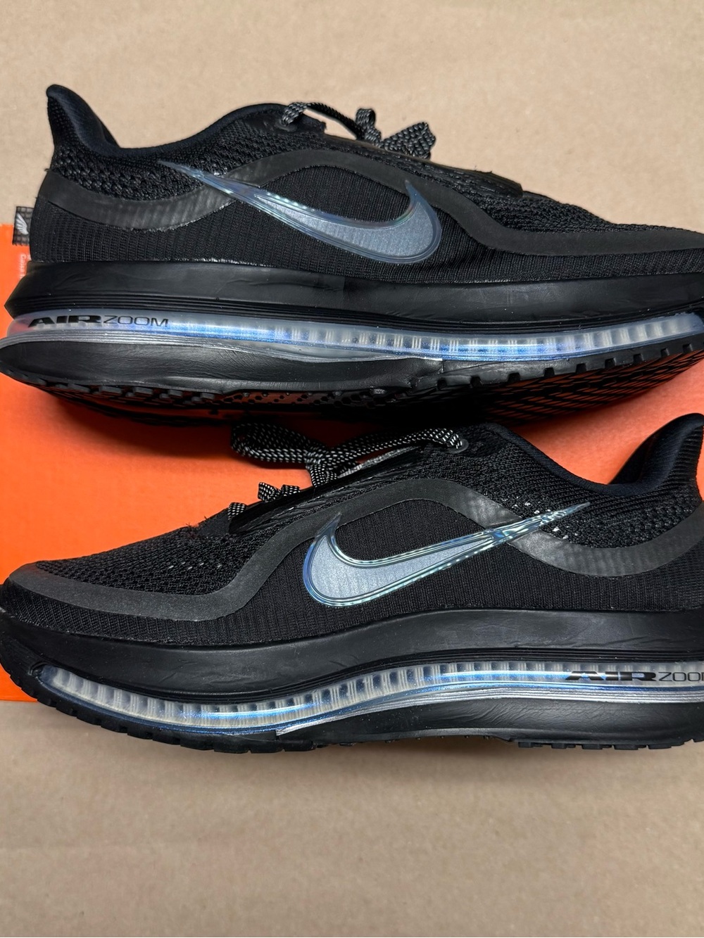 Nike Air Pegasus Premium Black Metallic Silver Mens sz 7 Running shoes NEW!